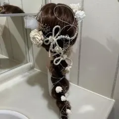 髪飾り　卒業式　成人式　結婚式　水引　パール　ドライフラワー　1