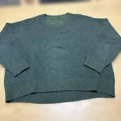 ダークグリーン グレー ニット セーター 長袖