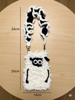もこもこ羊のミニバッグ｜ハンドメイド｜スマホポーチ｜韓国風デザイン