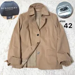 バーバリーロンドン テーラードジャケット ベージュ ノバチェック ロゴ刻印ボタン