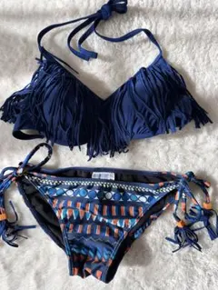 ネイビー フリンジビキニ セパレート水着