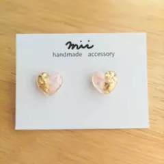 No.393 ドライフラワー スターフラワー 小ぶり ピアス ピンク 樹脂