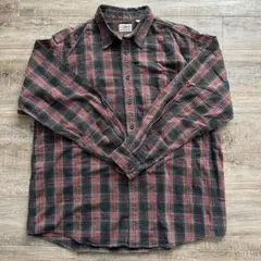 L.L.Bean 80s Lサイズ レッド・グリーン チェック柄 長袖シャツ古着