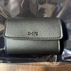 【新品未使用】SHIPS ブラックレザー 三つ折り財布
