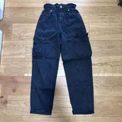 【イギリス購入】Bershka ブラックカーゴパンツ ストレート