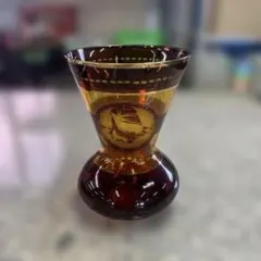 フラワーベース ガラス製 置物 インテリア 花瓶 鹿の絵 レトロ 花器 小物格安