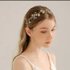 アンティーク調 小枝 リーフ ヘッドドレス ゴールド ヘアアクセサリー 髪飾り