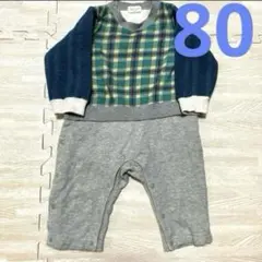 kid's zoo チェック柄 ロンパース 80 美品】
