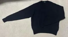 ユニクロ　スフレヤーンクルーネックセータ ネイビー