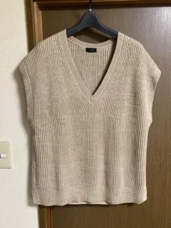 apart by lowrys ベージュ Vネック ニットベスト