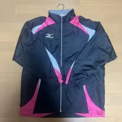 MIZUNOミズノ ウィンドブレーカージャケット［黒×ピンク×グレー］Mサイズ