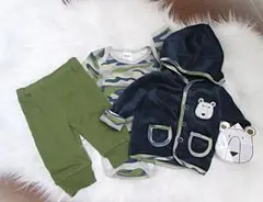 CJP babyUK☆0-3ｍ60ｃｍ☆クマのジャケット♬ボディースーツ♬パンツ