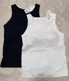 限定SALE⭐️UNIQLOアメリカンスリーブブラトップ 黒白セット