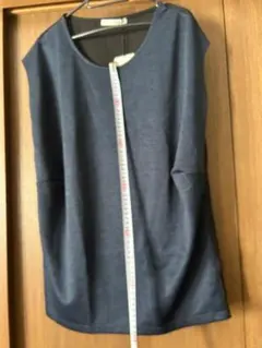 ネイビー ノースリーブ ミニワンピース