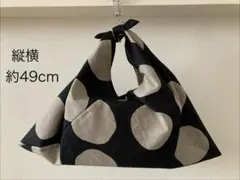あずま袋（C582）水玉綿麻エコバッグサブバッグハンドメイド（写真要確認）