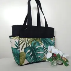 ハワイアン　前Dカン付き　サイドポケット　肩掛けトートバッグ　ハンドメイド