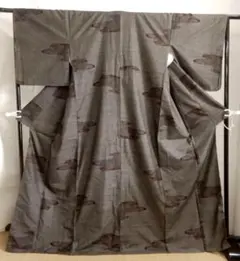 正絹・本場大島紬・泥染め袷着物・しつけ付き