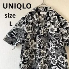 美品 UNIQLO ユニクロ 半袖 アロハシャツ メンズ Lサイズ