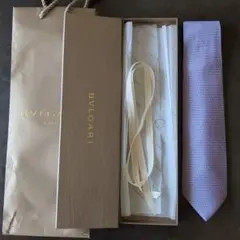BVLGARI 薄紫 幾何学模様 ネクタイ　新品未使用