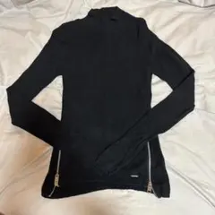 ブラックタートルネックセーター ジッパー付き