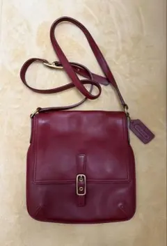 COACH オールドコーチ 9592 赤 レザー ショルダーバッグ