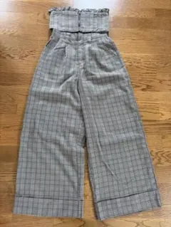NICE CLAUP セットアップ M チェック ビスチェ ワイドパンツ