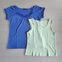 レディース 半袖Tシャツ 、タンクトップ　2枚セットのサムネイル