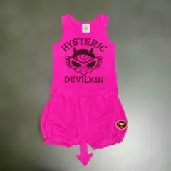 « 美品 »ヒステリックミニ デビルキン 刺繍 セットアップ ピンク 70~80