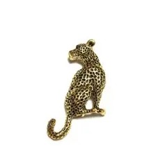 BR-307 ♡ チーター ジャガー ヒョウ ネコ科 ゴールド ブローチ ♡