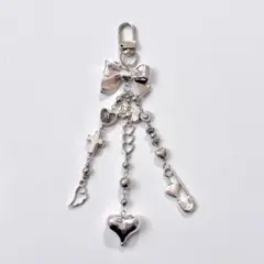 リボン ハート ビーズキーホルダー チャーム y2k 韓国 コレクトブック