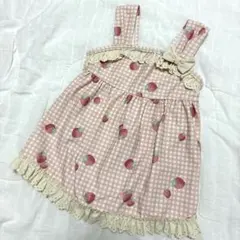 犬服ハンドメイド いちごキャミワンピースSS - メルカリ