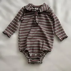 &mignon タイ襟付きロンパース