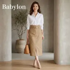 Babylon バビロン タイトスカート ベージュ ベルト付きのサムネイル