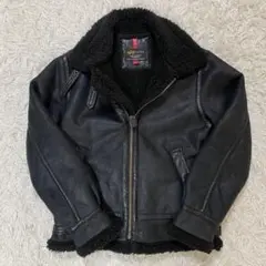ALPHA ボア フェイクムートン フライトジャケット ブラック M