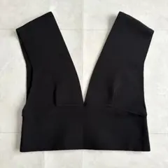 極美品✨ UNITED ARROWS 深Vニットビスチェ 黒 F ショート丈