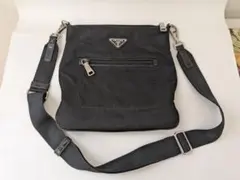 【鑑定済】PRADAプラダ ショルダーバッグ 三角ロゴ ナイロンブラック25cm