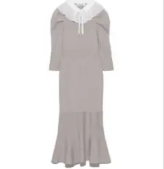 スナイデル　プリーツカラーニットワンピース　2way ノーカラー　SNIDEL