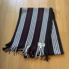 CROCODILE ストライプ柄 ニットマフラー