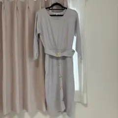 マーキュリーデュオ　フロントボタンニットワンピース/FREE/レーヨン/無地