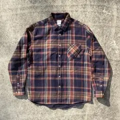 【zara】ザラ ネルシャツ チェック柄 長袖シャツ ブラウン 茶色