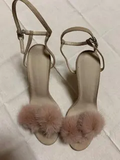 グレースコンチネンタル　サンダル　ピンク　ファー　24cmぐらい
