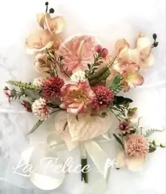 ウェディングブーケ　造花　アーティシャルフラワー　ブートニアꕥ