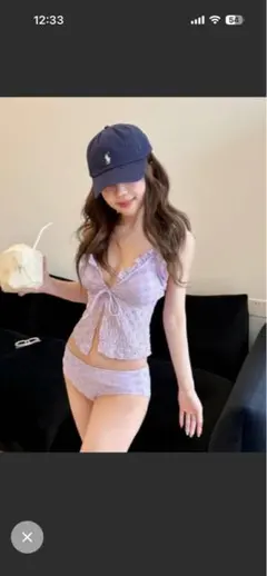 ラベンダーカラー フリル セパレート水着のサムネイル