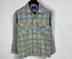 好配色 水色 黄緑 80s Pendleton オンブレチェックシャツ