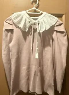 【SNIDEL】プリーツカラーニットプルオーバー ピンク