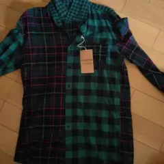 フランネルチェックシャツ グリーンブラック