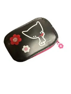 Rune 猫と花デザインエコバッグ　難あり　かわいい　黒　猫