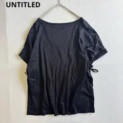 【アンタイトル】半袖Tシャツコットン100% 黒　ブラック　ド　ドロスト（36）
