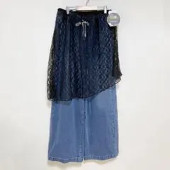 新品未使用タグ付add color×NOOOONデニムパンツ＋スカートセット L