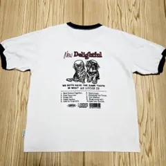 POWER TO THE PEOPLE　猫　犬　アニマル刺繍　リンガーTシャツM